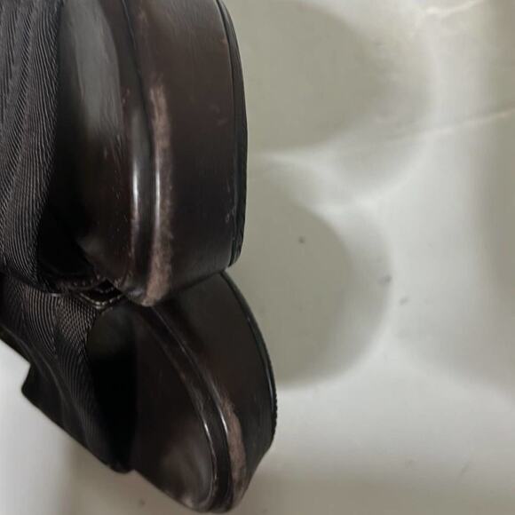 PRADA LOGO BROWN PLATFORM SLIDE SANDALS SIZE 37 - Picture 6 of 7